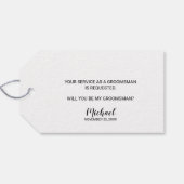 Word jij mijn groomman? Moderne Script Gift Labels Cadeaulabel (Achterkant Horizontaal)