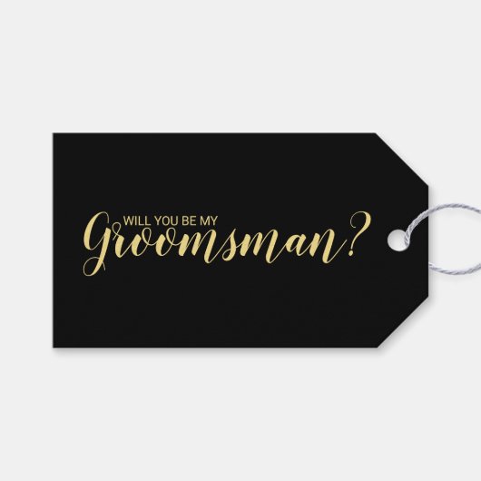 Word jij mijn groomman? Moderne Script Gift Labels Cadeaulabel (Voorkant (Horizontaal))