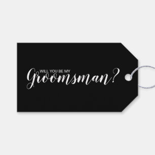 Word jij mijn groomman? Moderne Script Gift Labels Cadeaulabel