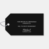 Word jij mijn groomman? Moderne Script Gift Labels Cadeaulabel (Achterkant Horizontaal)