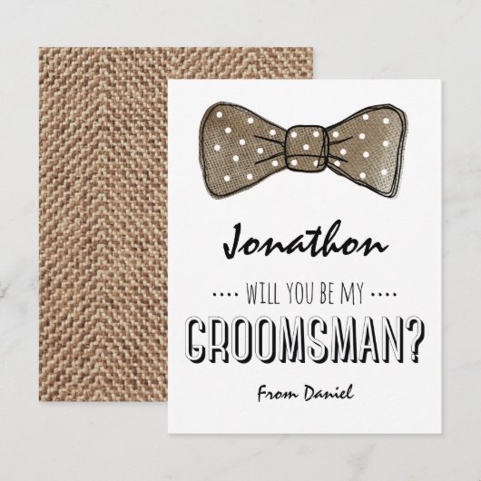 Word jij mijn groomman? | Rustieke Groomsmen Kaart (Voorkant / Achterkant)