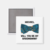 Word jij mijn groomman? Stijlvolle Stropdassen mag Magneet (Voorkant / Achterkant)