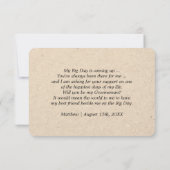 Word jij mijn Groomsman? Botanisch kraftpapier Kaart (Achterkant)