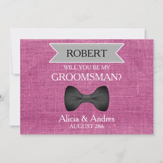 Word jij mijn Groomsman met Bow? Kaart (Voorkant)