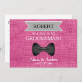 Word jij mijn Groomsman met Bow? Kaart (Voorkant / Achterkant)