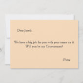 Word jij mijn Groomsman met Grey Bow Kaart (Achterkant)