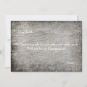 Word jij mijn Groomsman met Grey Bow Kaart (Achterkant)