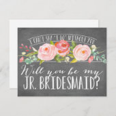 Word jij mijn junior bruidsmeisje | bruidsmeisje kaart (Voorkant / Achterkant)