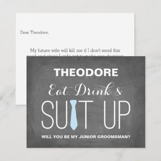 Word jij mijn Junior Groomsman ?? | Groomsmen Kaart (Voorkant / Achterkant)