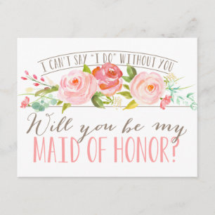 Word jij mijn Maid of Honor?   bruidsmeisje Kaart
