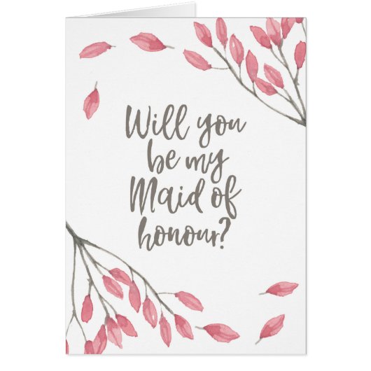 Word jij mijn Maid of Honor floral Kaart? (Voorkant)
