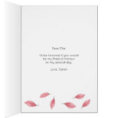 Word jij mijn Maid of Honor floral Kaart? (Binnen (Rechts))