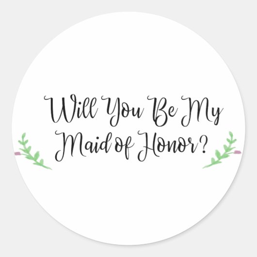 Word jij mijn Maid of Honor Flower Sticker? Ronde Sticker (Voorkant)