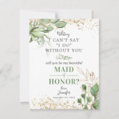 Word jij mijn Maid of Honor? | Greenery Gold Kaart (Voorkant)