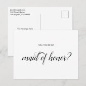 Word jij mijn Maid of Honor kaart? Briefkaart (Voorkant / Achterkant)