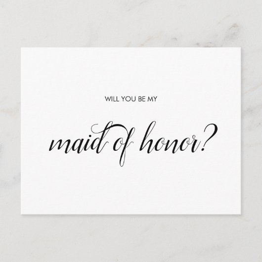 Word jij mijn Maid of Honor kaart? Briefkaart (Voorkant)