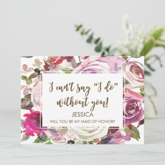 Word jij mijn Maid of Honor-kaart gepersonaliseerd Kaart (Staand voorkant)