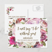 Word jij mijn Maid of Honor-kaart gepersonaliseerd Uitnodiging Briefkaart (Voorkant / Achterkant)