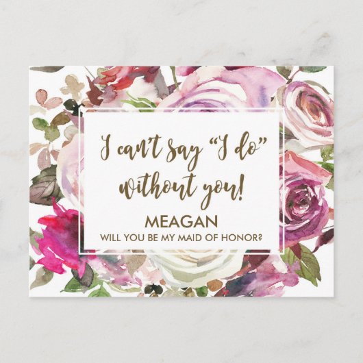 Word jij mijn Maid of Honor-kaart gepersonaliseerd Uitnodiging Briefkaart (Voorkant)