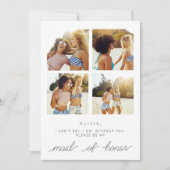 Word jij mijn Maid of Honor Kaart met foto's? (Voorkant)