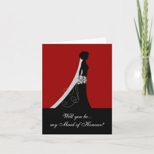 Word jij mijn Maid of Honor? Kaarten Rood