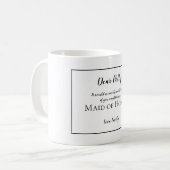 Word jij mijn Maid of Honor/naam/Zwarte tekst? Koffiemok (Voorkant links)