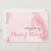 Word jij mijn Maid of Honor Pink Waterverf? Kaart (Voorkant)