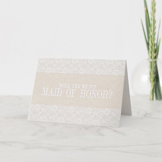 Word jij mijn Maid of Honor? | Rustic Burlap (Voorkant)