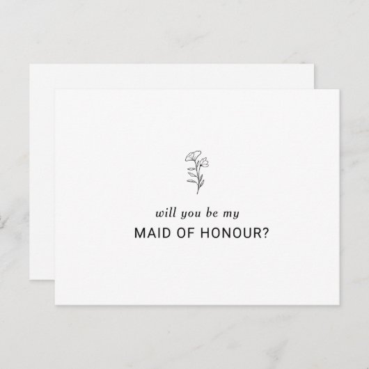 Word jij mijn Maid of Honor Uitnodiging Briefkaart (Voorkant / Achterkant)