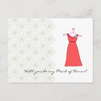 Word jij mijn Maid of Honor?  Uitnodiging Briefkaart