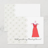Word jij mijn Maid of Honor?  Uitnodiging Briefkaart (Voorkant / Achterkant)