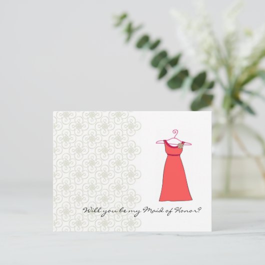 Word jij mijn Maid of Honor?  Uitnodiging Briefkaart (Staand voorkant)