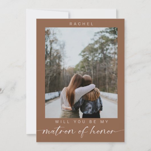 Word jij mijn Matron of Honor Foto Boho? Kaart (Voorkant)