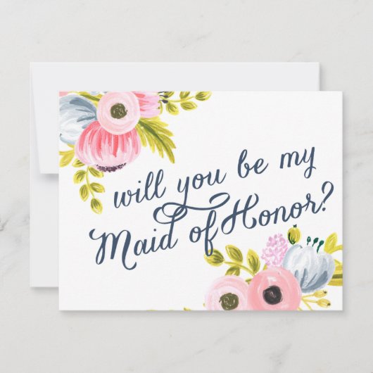 WORD JIJ MIJN MEID OF HONOR? hand geschilderde kaa Kaart (Voorkant)