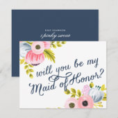 WORD JIJ MIJN MEID OF HONOR? hand geschilderde kaa Kaart (Voorkant / Achterkant)