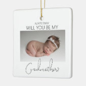 Word jij mijn peetmoeder? Kerstboom Keramisch Ornament (Links)