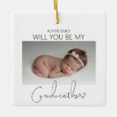 Word jij mijn peetmoeder? Kerstboom Keramisch Ornament (Voorkant)