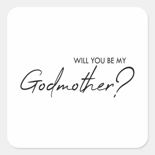 Word jij mijn peetmoeder? vierkante sticker (Voorkant)