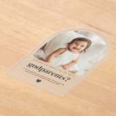 Word jij mijn peetouders Arch Fotovoorstel? Acryl Uitnodigingen (Laagn)