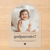 Word jij mijn peetouders Arch Fotovoorstel? Acryl Uitnodigingen (Voorkant)