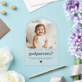 Word jij mijn peetouders Arch Fotovoorstel? Acryl Uitnodigingen (Insitu (Huwelijk))