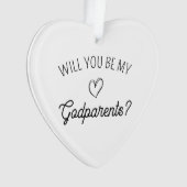 Word jij mijn peetouders? Chique hart Eerste Famil Ornament (voorkant)