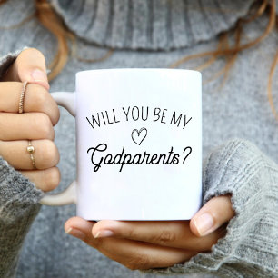 Word jij mijn peetouders? Eenvoudige baby verwacht Koffiemok