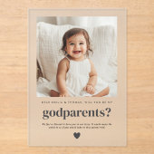 Word jij mijn peetouders fotovoorstel? acryl uitnodigingen (Voorkant)