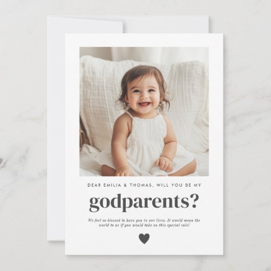 Word jij mijn peetouders fotovoorstel? kaart (Voorkant)