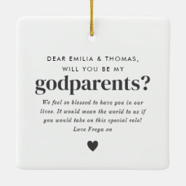 Word jij mijn peetouders fotovoorstel? keramisch ornament