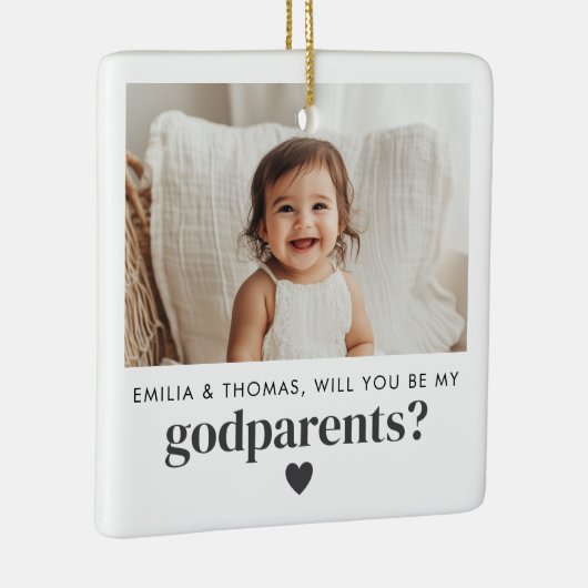Word jij mijn peetouders fotovoorstel? keramisch ornament (Rechts)