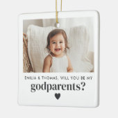 Word jij mijn peetouders fotovoorstel? keramisch ornament (Links)