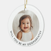 Word jij mijn peetouders fotovoorstel? keramisch ornament (Links)