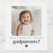 Word jij mijn peetouders fotovoorstel? wijn etiket (Enkel label)